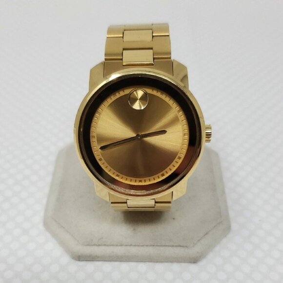 Movado Bold Men’s Evolution 3600508 Gold Dial Gold Bracelet Watch - Picture 1 of 15